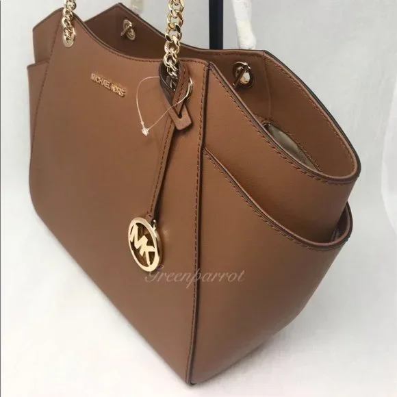 Michael Kors jet set large chain tote brown bag